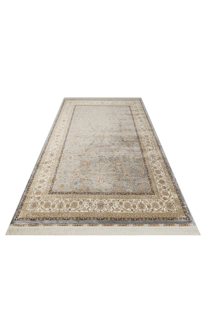 Isfahan ISF 03 Gri Krem - Viskon Klasik Desenli Seccade Sık Dokuma Seccade