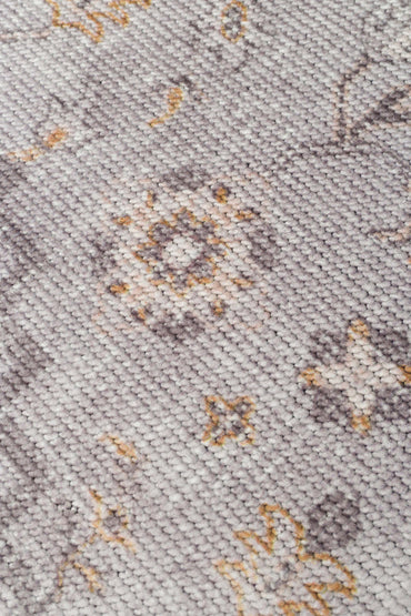 Elista Vintage ELS 201 Gri Blue Vintage Bukle Dokuma Yumuşak Halı Kaymaz Tabanlı Yıkanabilir İnce Modern Dekoratif Halı