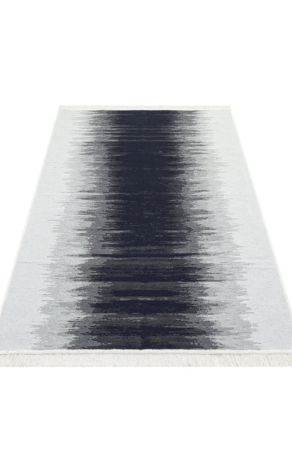 Arya AR 40 Siyah Beyaz - Yıkanabilir Çift Taraflı Modern Dokuma Kilim