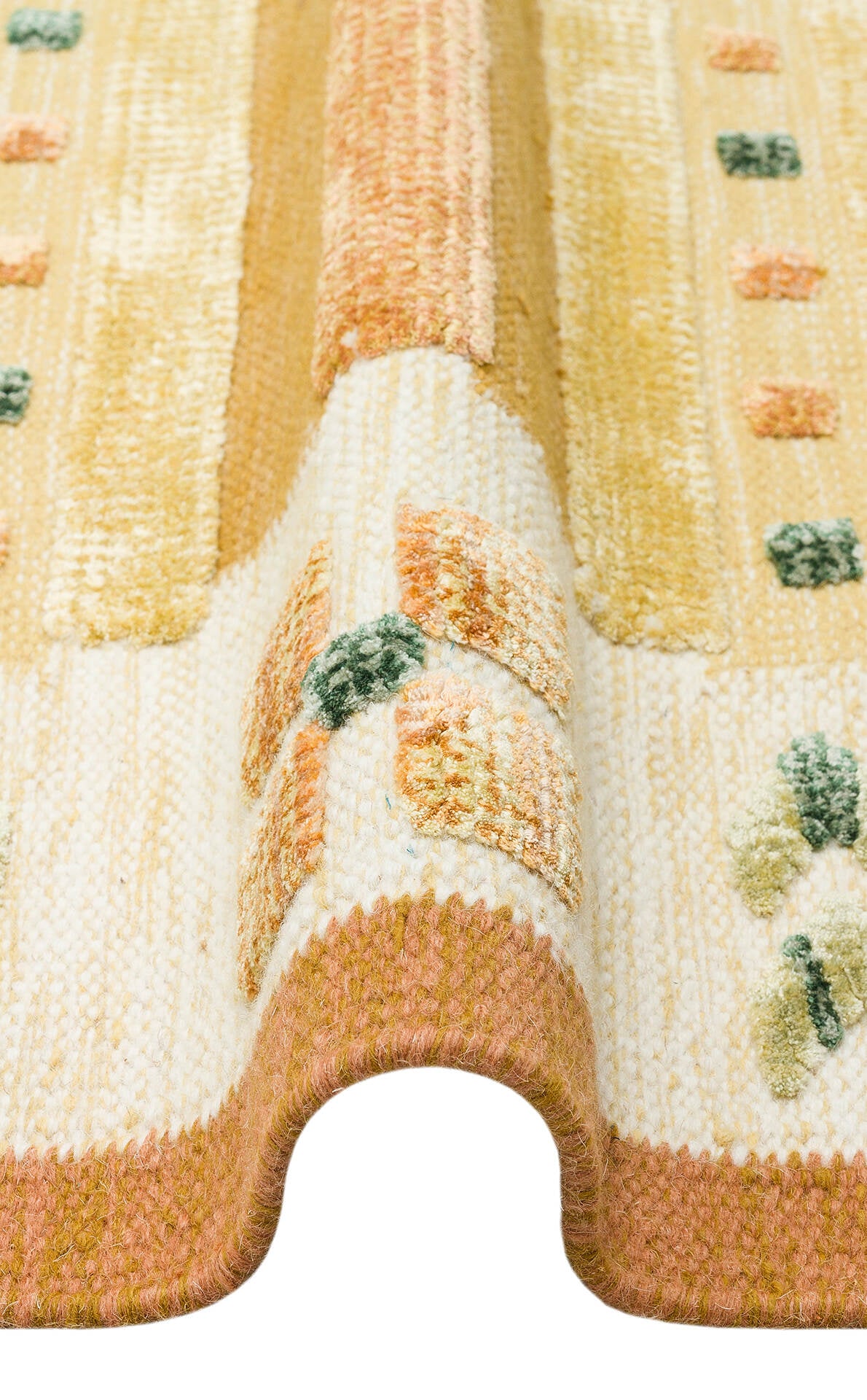 MYK 02 GOLD  - MAYA KILIM - Yüksek Alçak Dokulu, Etnik Motiflere Sahip Yün Kilim