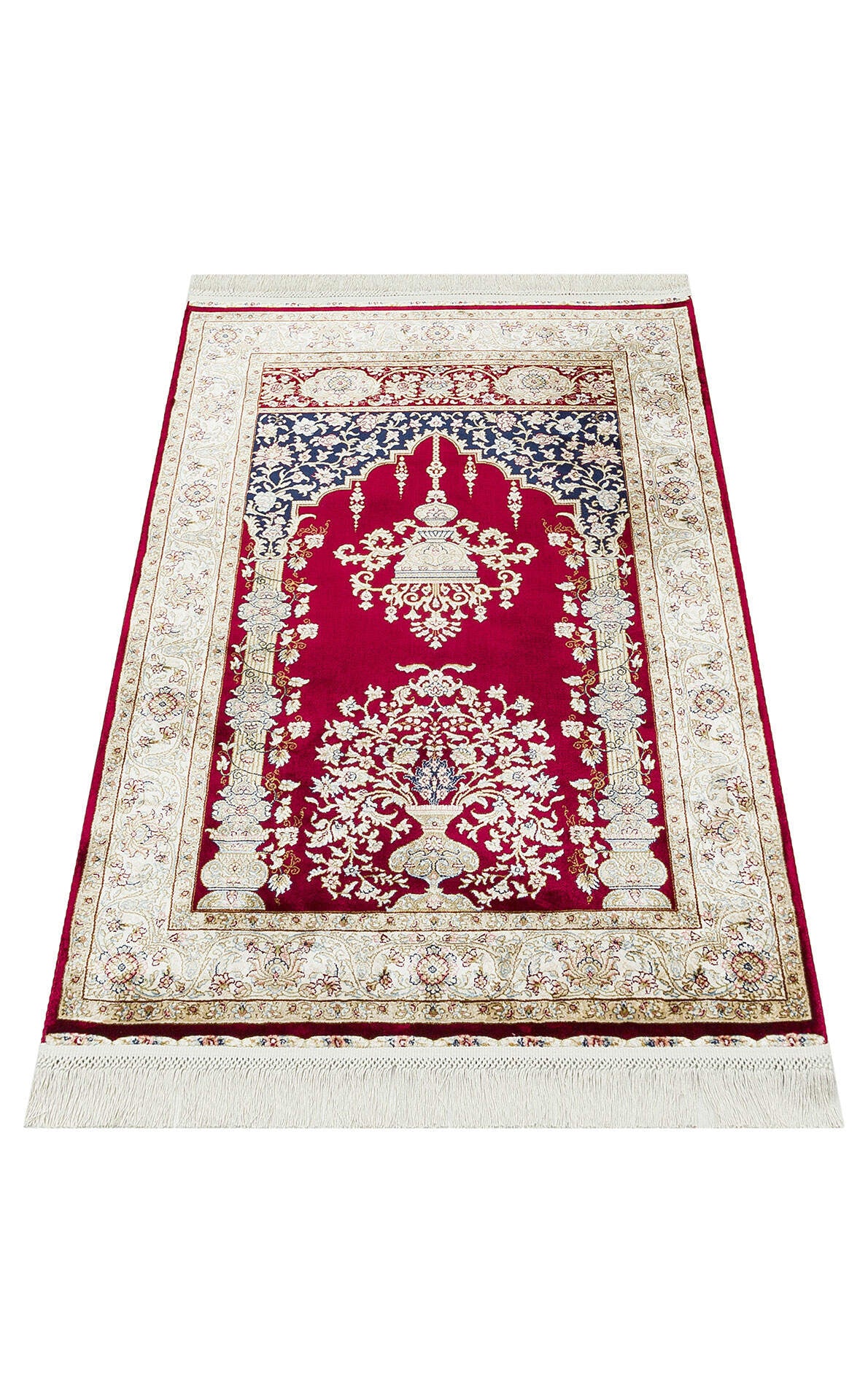 Isfahan Seccade ISF SCD 01 Kırmızı - Viskon Klasik Desenli Seccade Sık Dokuma Seccade
