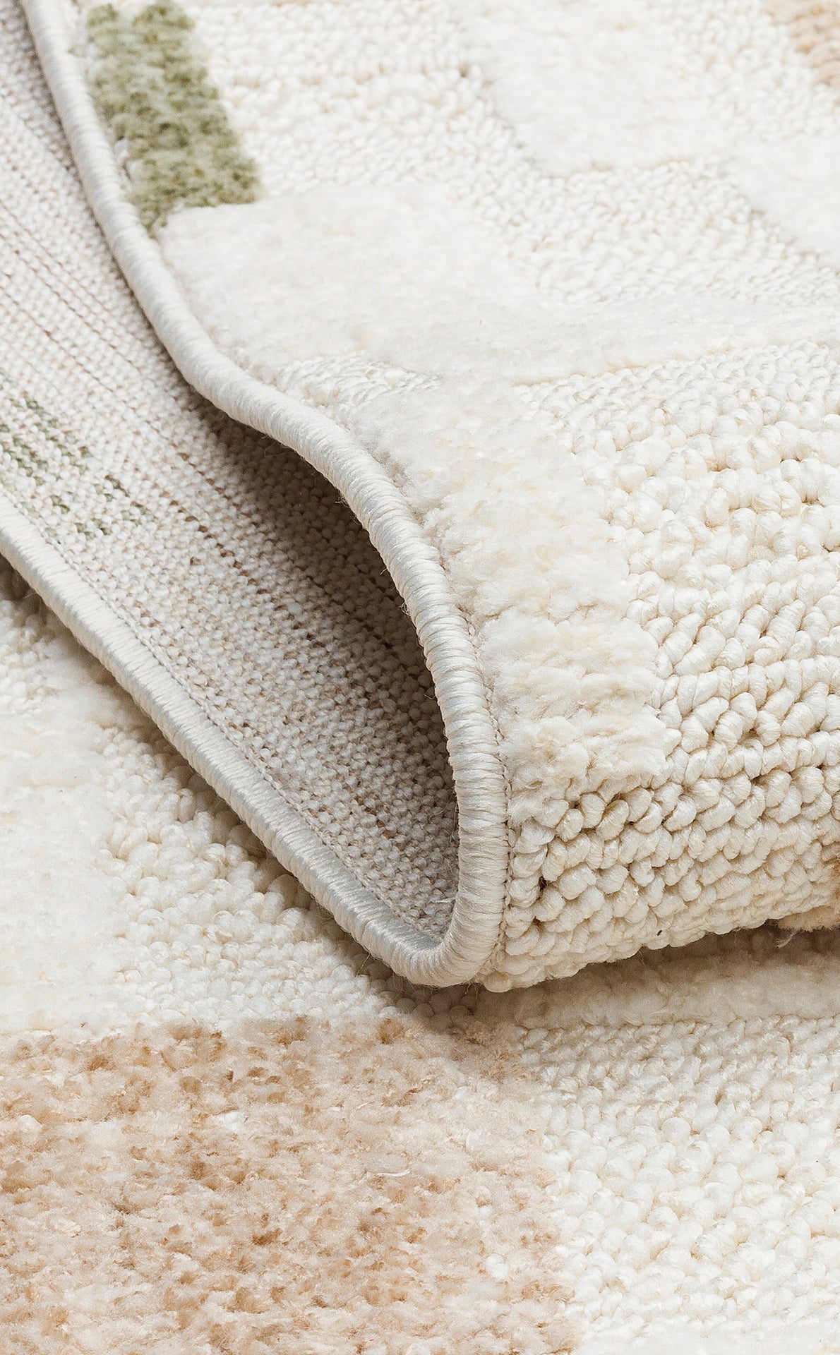 JOY 02 GREEN BEIGE  - JOY - Hav Toz Vermeyen Yumuşak dokulu Modern Makine Halısı