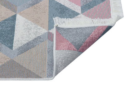 Arya AR 10 Mavi Pembe - Yıkanabilir Çift Taraflı Modern Dokuma Kilim
