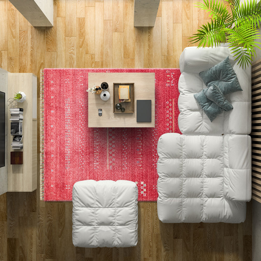 ZR 06 RED  - Otantik Desenli El Emeği ile Üretilen Modern Uşak Halısı