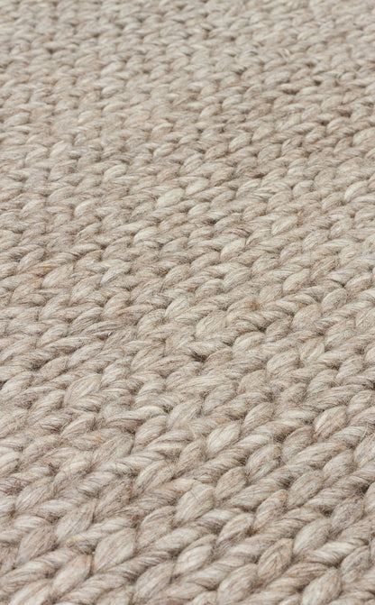 BASKETWEAVE BROWN  - JADE - Naturel Kazak Örgü Desenli El Dokuma Örgü Halı