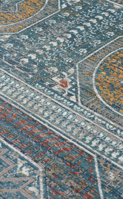 MHL 10 BLUE  - MAHAL - Klasik Desenli Yüksek Kalite Sık Dokuma Salon Halısı