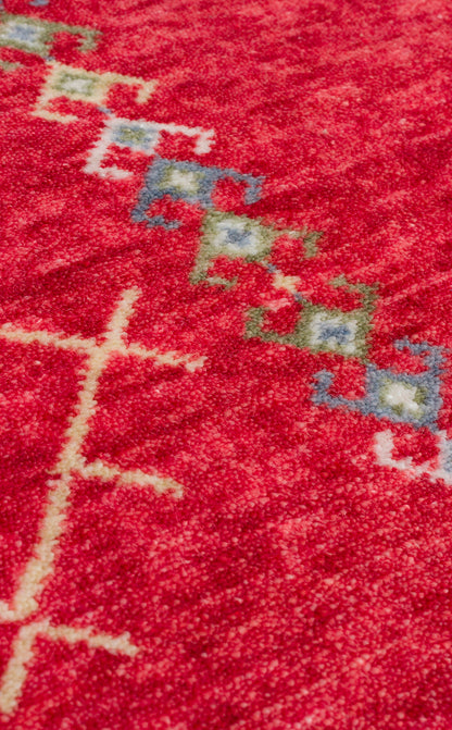 ZR 20 RED MULTY  - ZARA - Otantik Desenli El Emeği ile Üretilen Modern Uşak Halısı