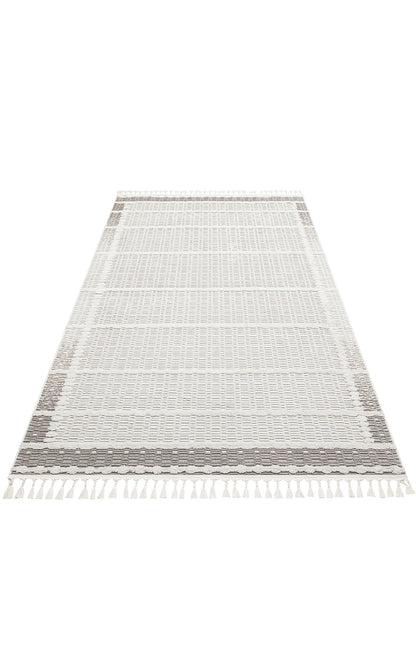 CZY 09 CREAM GREY LW  - COZY - Hav Toz Vermez Modern Örgü Dokuma Makine Halısı