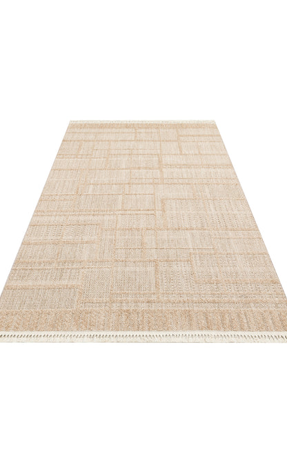JOY 03 BEIGE  - JOY - Hav Toz Vermeyen Yumuşak dokulu Modern Makine Halısı