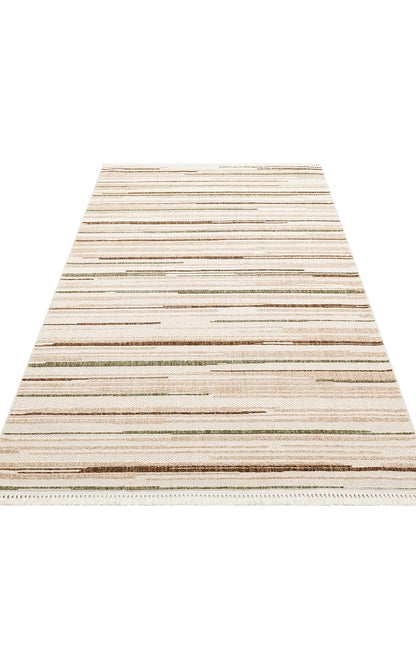 JOY 01 GREEN BROWN  - JOY - Hav Toz Vermeyen Yumuşak dokulu Modern Makine Halısı