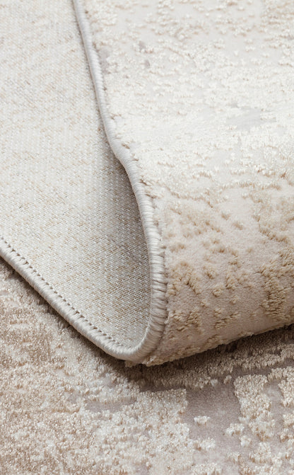 Padona PDN 06 Bej Gri - Extra Yumuşak Dokulu Sık Dokuma Modern Eskitme Desenli Halı