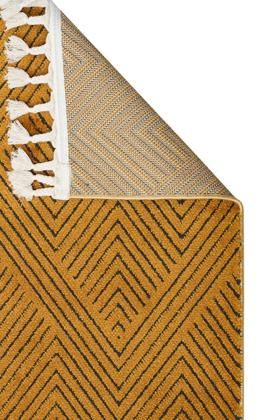 URB 01 GOLD  - URBAN - Etnik Desenlere Sahip Hav Toz Vermez Yumuşak Dokulu Modern Halı