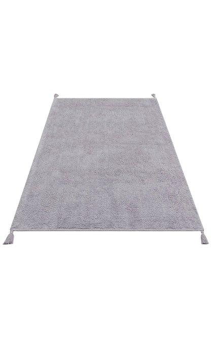 Cotton Boon CBN Plain Gri - Yıkanabilir Kaymaz Naturel Pamuk Bebek Halısı