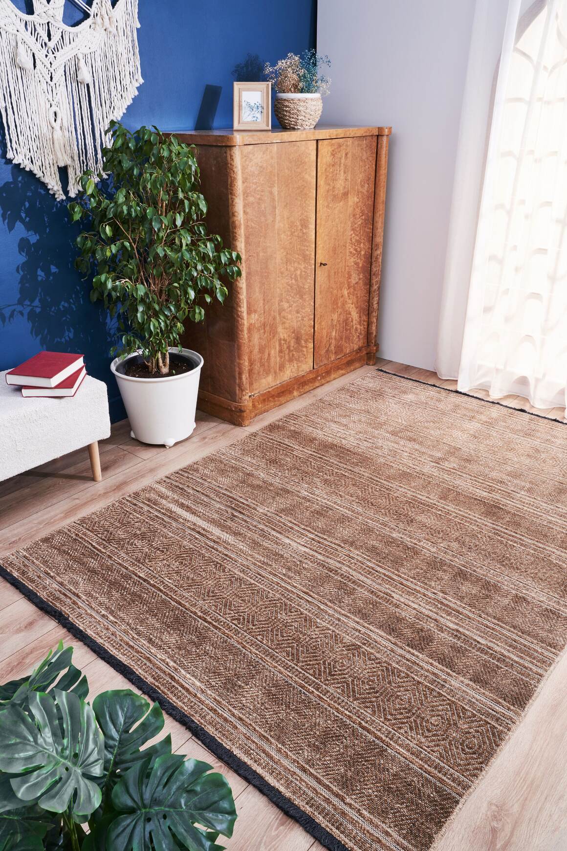 Gloria 4002 Bej - Jüt Halı | Modern Dekoratif Dokuma Halı