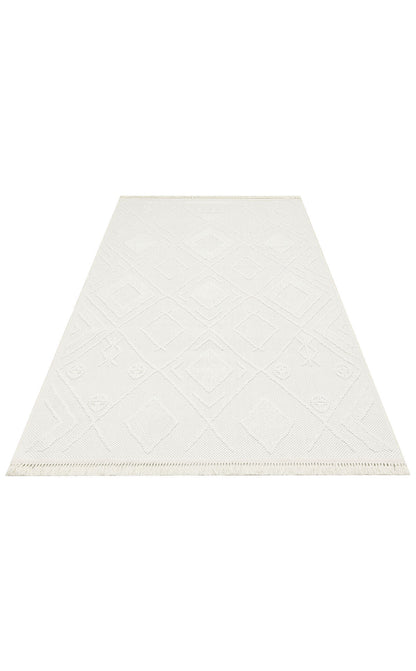 Motto MOT 05 Beyaz - Yumuşak Dokulu Modern Halı