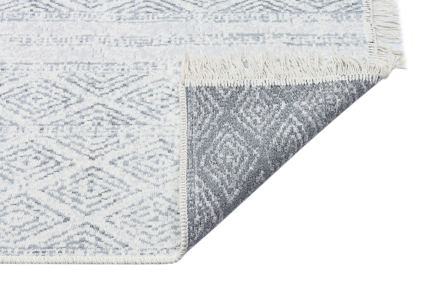 Arya AR 01 Gri - %100 Geri Dönüşümlü Pamuktan Çift Taraflı Yıkanabilir Modern Dekoratif Kilim