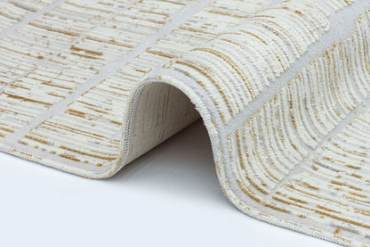 Riena 1152 Krem - Akrilik Polyester Halı | Kaymaz Tabanlı Dekoratif Halı