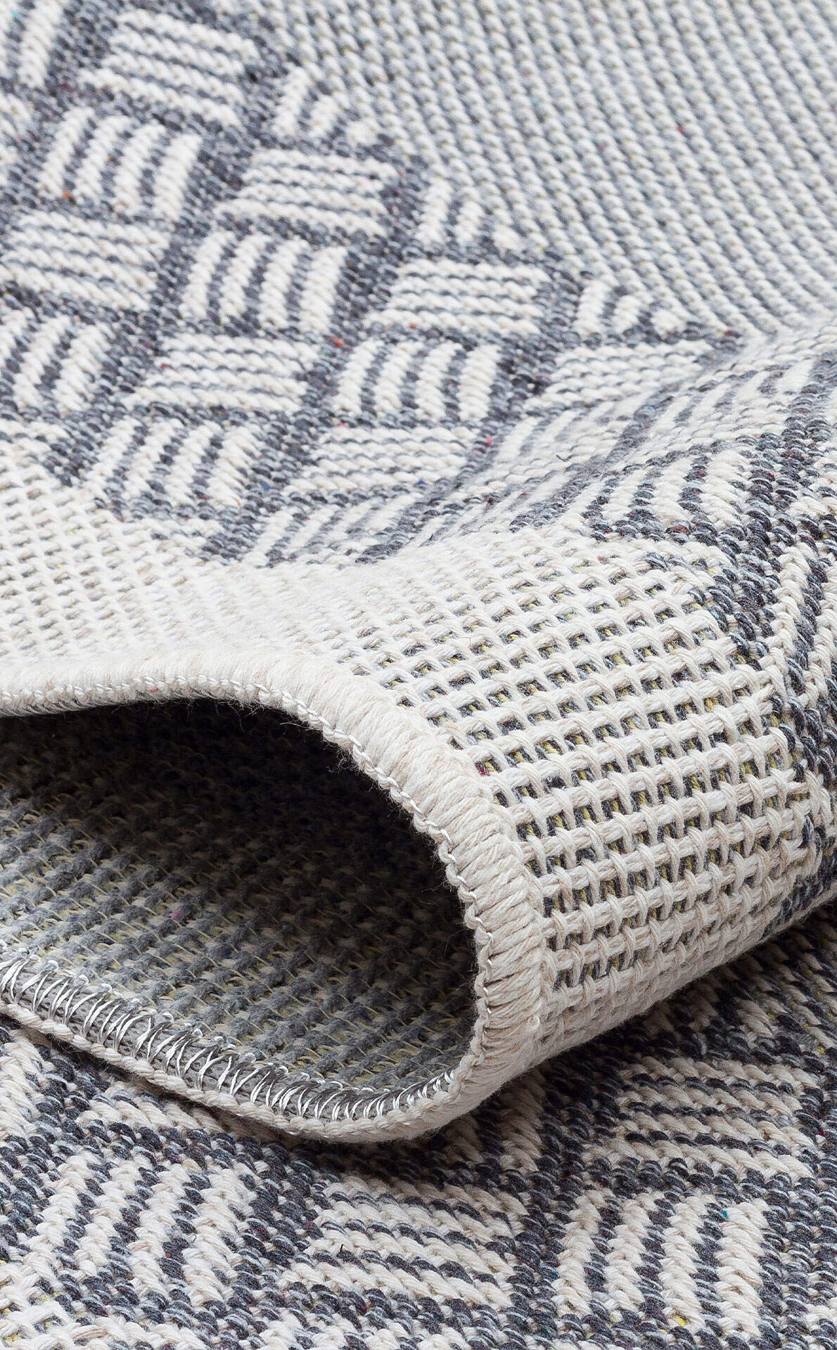 PNM 02 GREY  - PANAMA - Natural Yıkanabilir Kaymaz Tabanlı Tok Dokuma Kilim