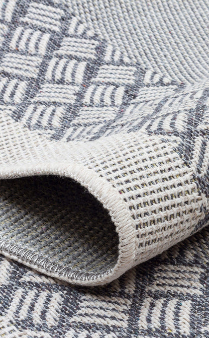 PNM 02 GREY  - PANAMA - Natural Yıkanabilir Kaymaz Tabanlı Tok Dokuma Kilim