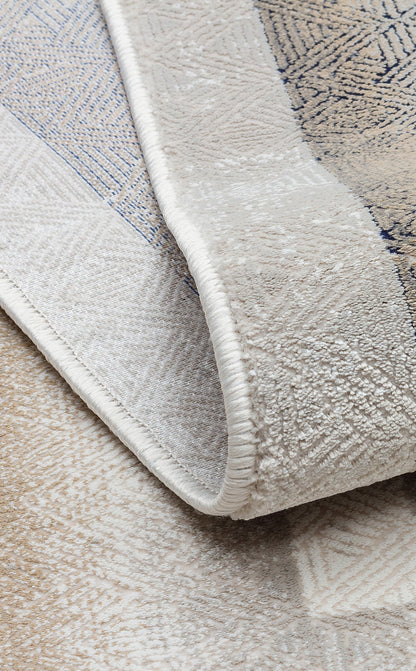 Padona PDN 08 Krem Gri - Extra Yumuşak Dokulu Sık Dokuma Modern Eskitme Desenli Halı