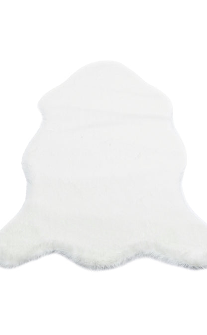 PF SINGLE CREAM  - PUFFY - Yumuşak Tuşeli Yıkanabilir Kaymaz Tabanlı Suni Kürk