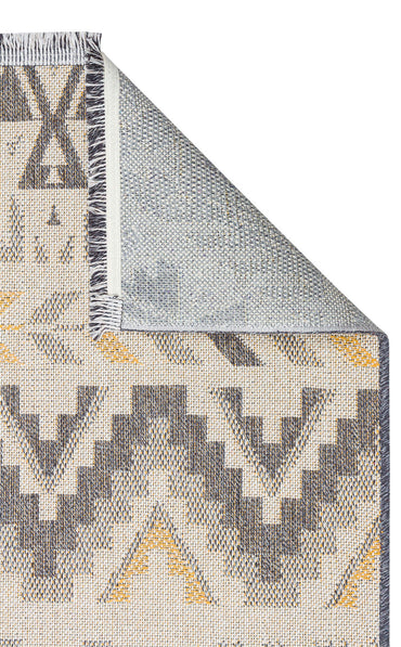 PNM 05 GREY YELLOW  - PANAMA - Natural Yıkanabilir Kaymaz Tabanlı Tok Dokuma Kilim