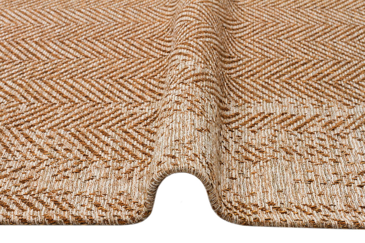 BRK 04 NATURAL BEIGE  - BROOKLYN - Hasır Görünümlü Kaymaz Renkli Dokuma Modern Kilim
