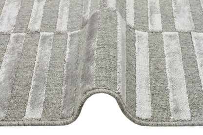 ZNT 03 GREY  - ZENITH - Yüksek Alçak Dokulu Naturel Yün ve Viskon Modern Dokuma Halı
