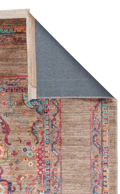 Antıque ATK 07 Olıve - Yıkanabilir Kaymaz Antik Desenli Otantik Kilim