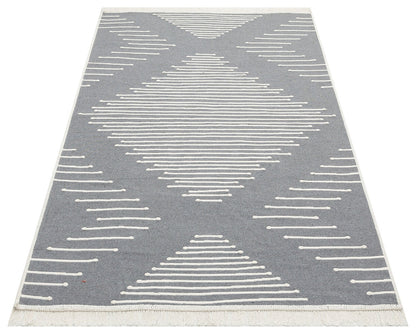 Arya AR 15 Gri - Yıkanabilir Çift Taraflı Modern Dokuma Kilim
