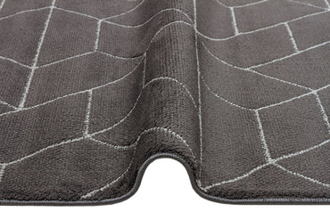 URB 03 BLACK GREY  - URBAN - Etnik Desenlere Sahip Hav Toz Vermez Yumuşak Dokulu Modern Halı