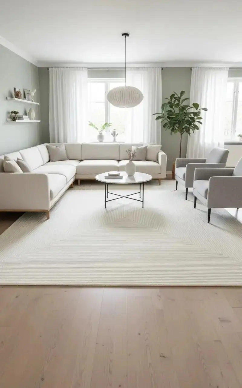Lara 68351 060 Krem Hav Toz Vermez Yumuşak Dokulu Etnik Desenlere Sahip Modern Halı