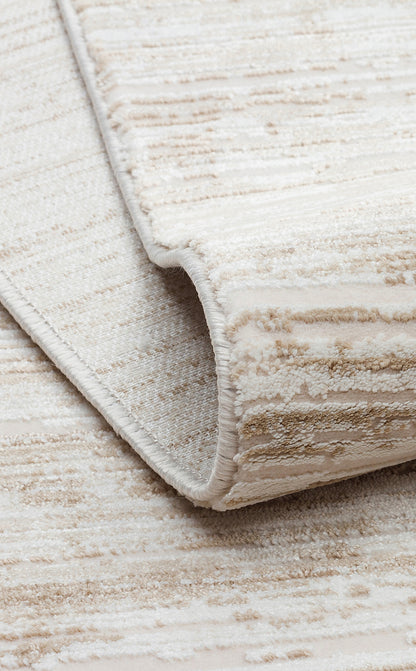 Padona PDN 03 Bej - Extra Yumuşak Dokulu Sık Dokuma Modern Eskitme Desenli Halı