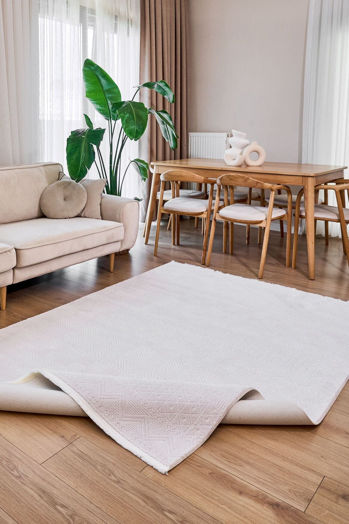 Azur 6521 Bej - Modern Akrilik Halı | Salon Oturma Halısı