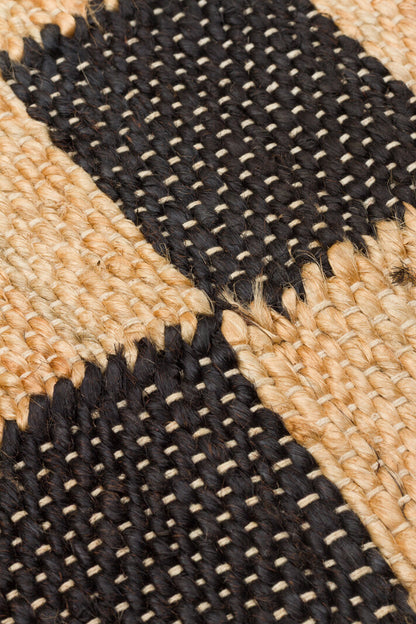 Echo ECH 13 Natural Siyah XW - Doğal Jüt İpliğinden El Dokuma Sisal Görünümlü Kilim