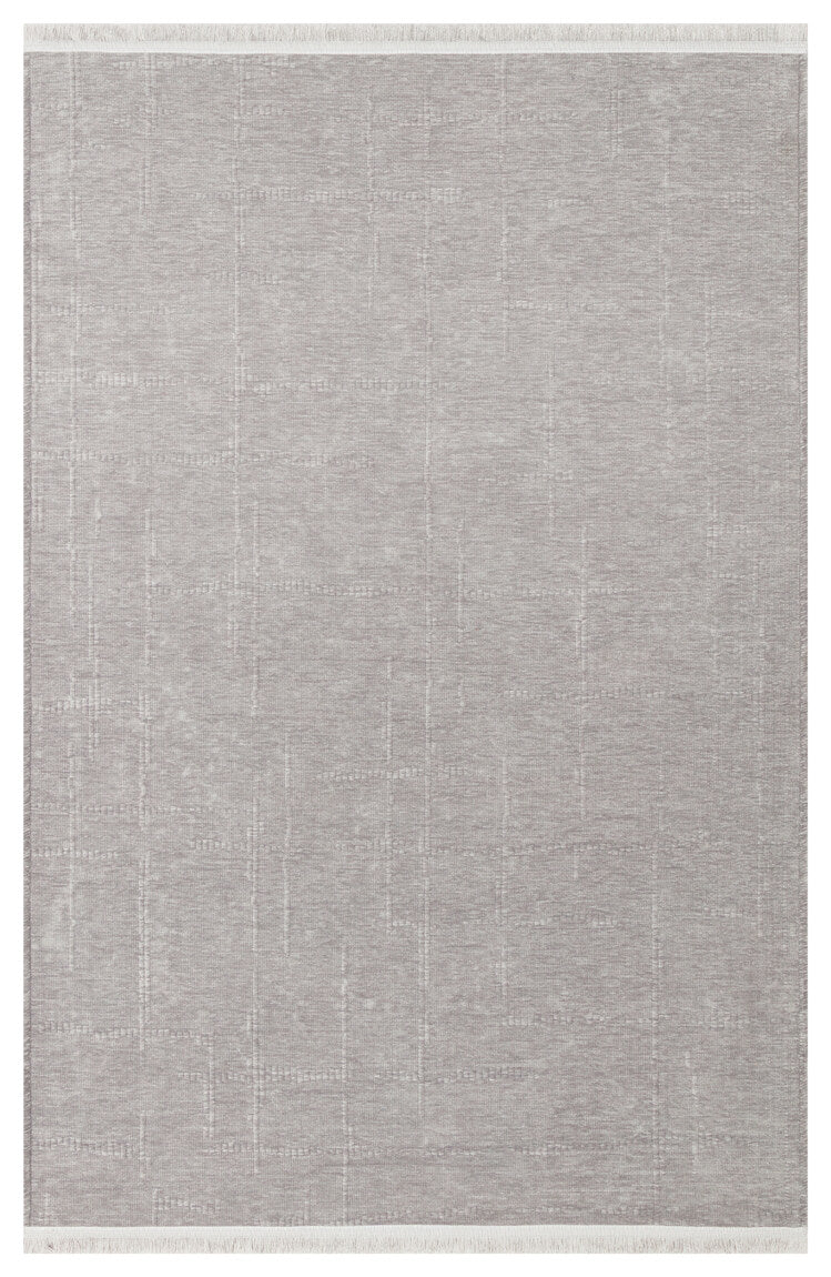 Liza LIZ 02 Gri - Düz Pamuk Dokulu Kilim Kaymaz Tabanlı, Yıkanabilir, Modern Uzun Ömürlü Kilim