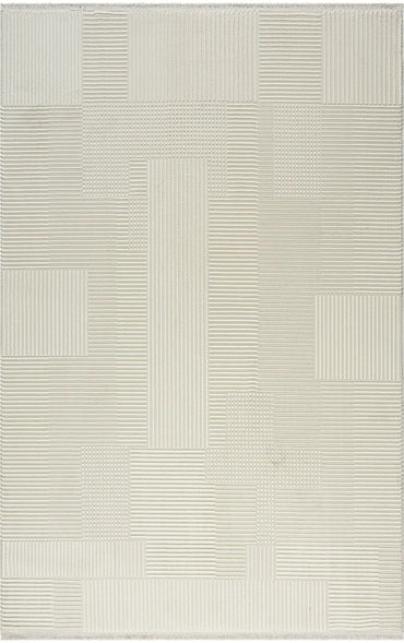 Lara 69718-60 Hav Toz Vermez Yumuşak Dokulu Etnik Desenlere Sahip Modern Halı