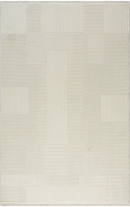 Lara 69718-60 Hav Toz Vermez Yumuşak Dokulu Etnik Desenlere Sahip Modern Halı