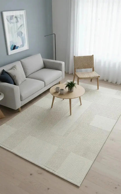 Lara 69718-60 Hav Toz Vermez Yumuşak Dokulu Etnik Desenlere Sahip Modern Halı