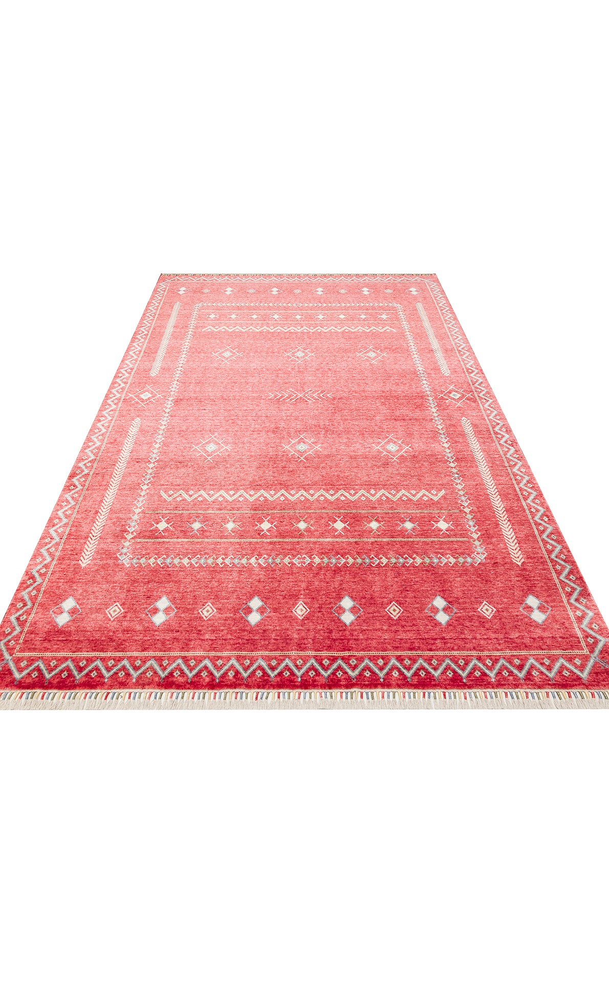 ZR 20 RED MULTY  - ZARA - Otantik Desenli El Emeği ile Üretilen Modern Uşak Halısı