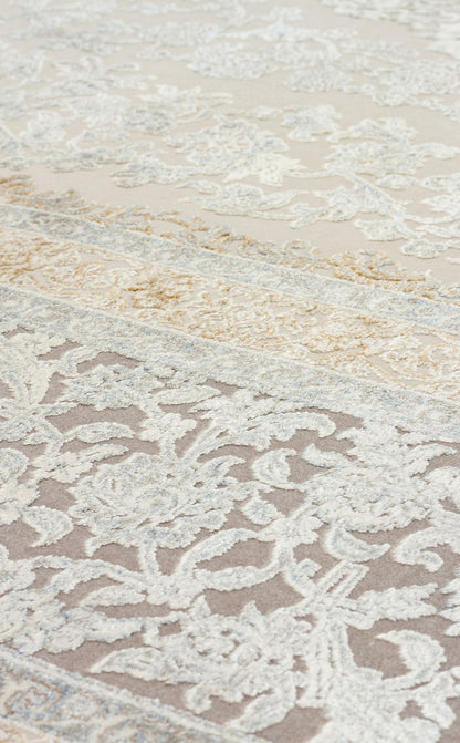 MHL 08 CREAM GREY  - MAHAL - Klasik Desenli Yüksek Kalite Sık Dokuma Salon Halısı