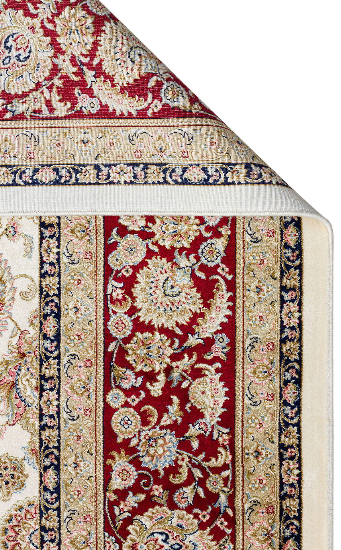 Isfahan Seccade ISF 03 Krem Kırmızı - Viskon Klasik Desenli Seccade Sık Dokuma Seccade