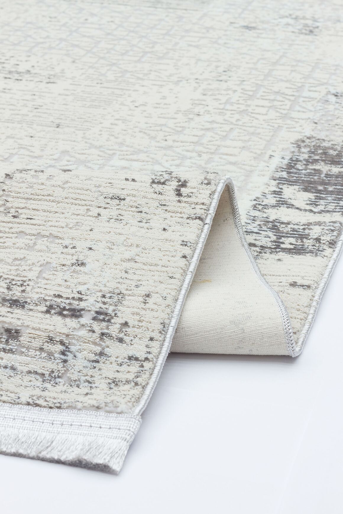 Riena 1191 Gri - Akrilik Polyester Halı | Kaymaz Tabanlı Dekoratif Halı