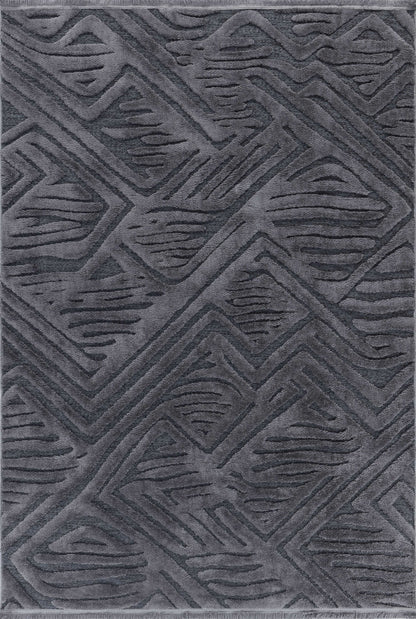 Orion 4224 Antrasit - Dokuma Halı | Flat Cut Desenli Salon Halısı