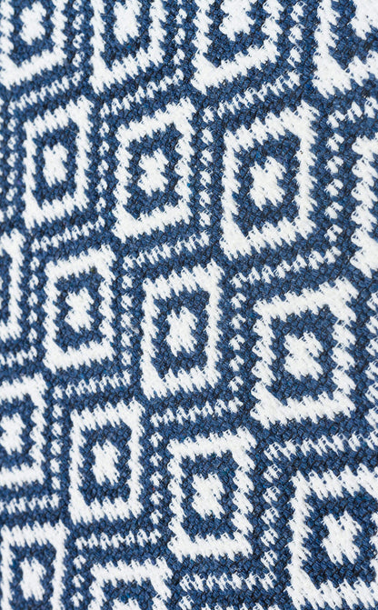 Arya AR 26 Lacivert Bej  - Yıkanabilir Çift Taraflı Modern Dokuma Kilim