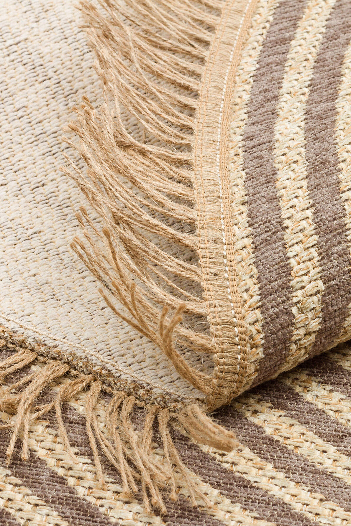 BRK 07 GREY  - BROOKLYN - Hasır Görünümlü Kaymaz Renkli Dokuma Modern Kilim