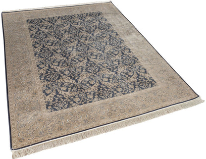 Vendome Palace 5461 Lacivert Krem - Viskon Bambu Halı | Dokuma Salon Halısı