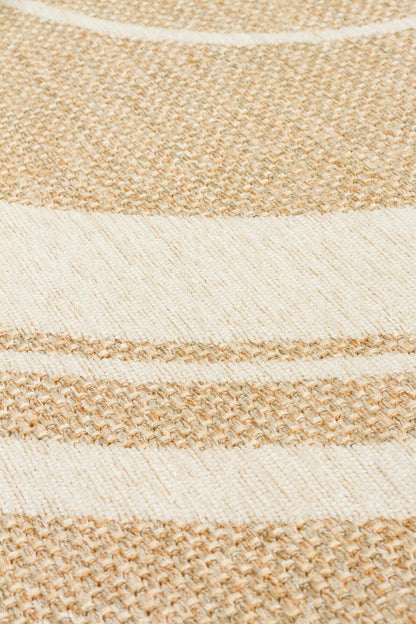 BRK 09 IVORY OV  - BROOKLYN - Hasır Görünümlü Kaymaz Renkli Dokuma Modern Kilim