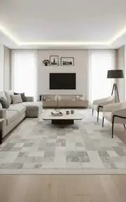 Arden 72487-95 Modern Desenli Gri Akrilik Makine Halısı