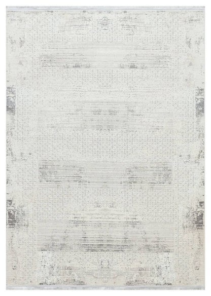 Riena 1191 Gri - Akrilik Polyester Halı | Kaymaz Tabanlı Dekoratif Halı
